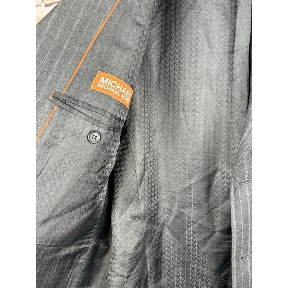 Michael Kors Marshall Fields Black Striped 3-Button Sports Suit Jacket 41 Reg